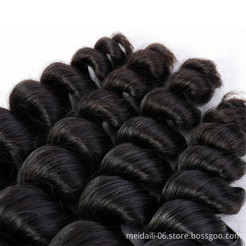 Human Hair Virgin Vendor From China,  Brazilian Virgin Hair Extensions Loose Wave Style Extensions bundles For Black Women
